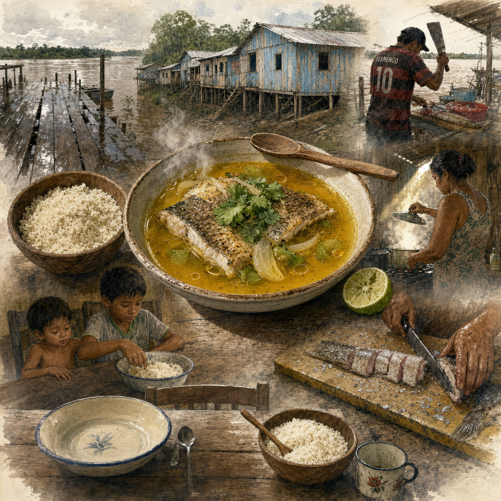 Caldeirada de Tambaqui com Farinha / タンバキの煮込みとマニオク粉