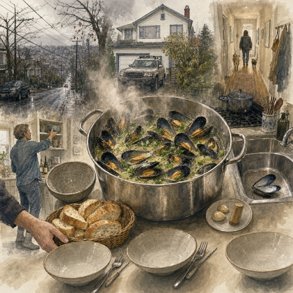 Mussels in White Wine / ムール貝の白ワイン蒸し(シアトルスタイル)